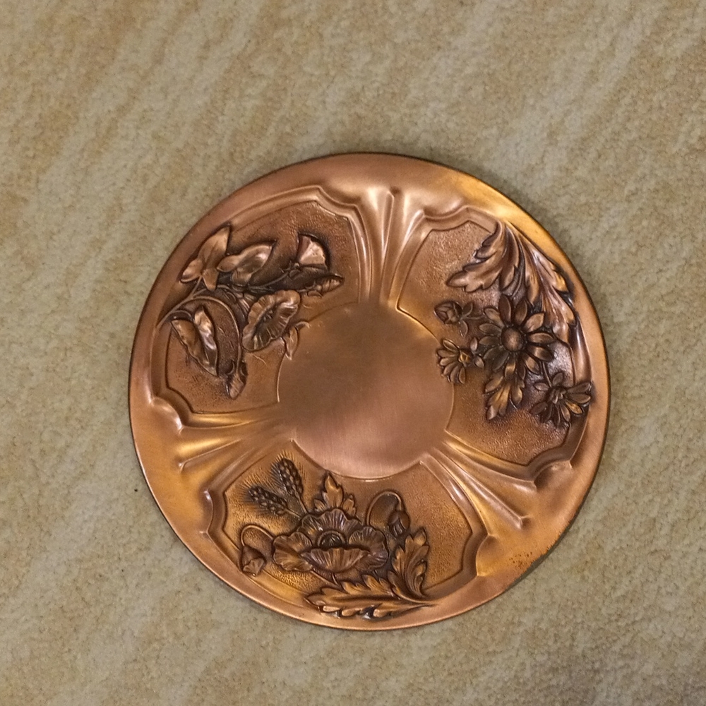Albert Gilles Vintage Copper Embossed Wall Hanging/Plate